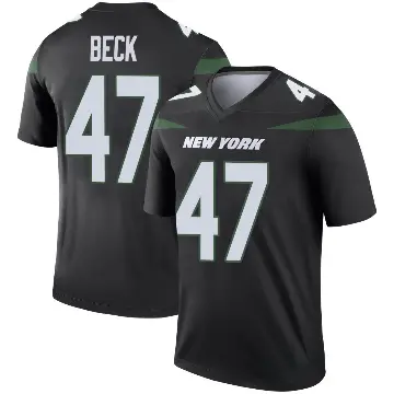 ＃47 Men's Andrew Beck Black Legend New York Jets Stealth Color Rush Jersey