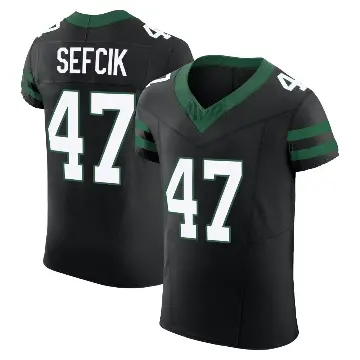 ＃47 Men's Lincoln Sefcik Black Elite New York Jets Legacy Alternate Vapor F.U.S.E. Jersey