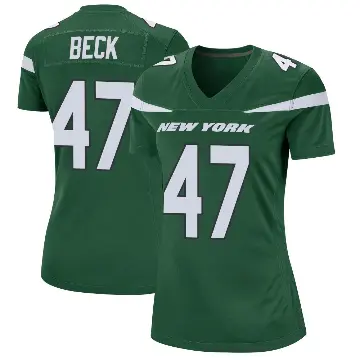 ＃47 Women's Andrew Beck Green Game New York Jets Gotham Jersey