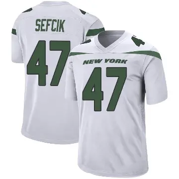 ＃47 Youth Lincoln Sefcik White Game New York Jets Spotlight Jersey