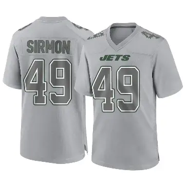 ＃49 Youth Jackson Sirmon Gray Game New York Jets Atmosphere Fashion Jersey