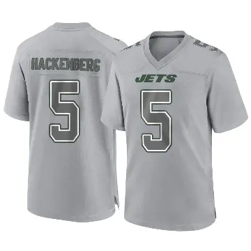 ＃5 Men's Christian Hackenberg Gray Game New York Jets Atmosphere Fashion Jersey