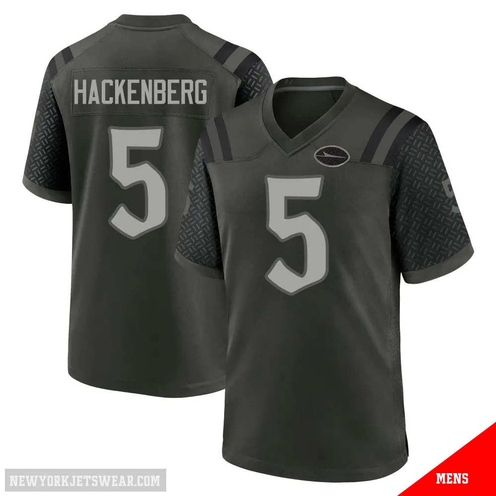 ＃5 Men's Christian Hackenberg Green Game New York Jets Gotham 2025 Rivalries Collection Jersey