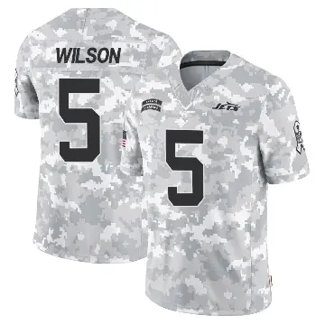 ＃5 Men's Garrett Wilson Arctic Camo Limited New York Jets 2024 Salute to Service Jersey