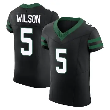 ＃5 Men's Garrett Wilson Black Elite New York Jets Legacy Alternate Vapor F.U.S.E. Jersey