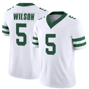 ＃5 Men's Garrett Wilson White Game New York Jets Legacy Jersey