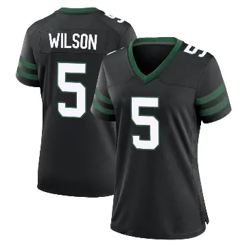 ＃5 Women's Garrett Wilson Black Game New York Jets Legacy Alternate Jersey
