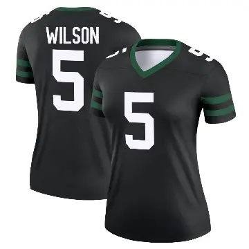 ＃5 Women's Garrett Wilson Black Legend New York Jets Legacy Jersey