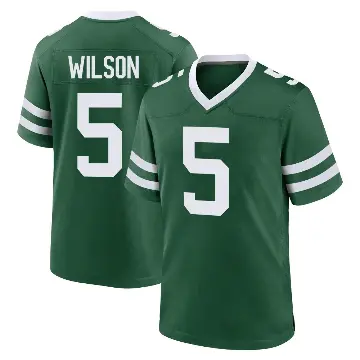 ＃5 Youth Garrett Wilson Green Game New York Jets Legacy Jersey