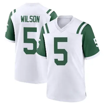 ＃5 Youth Garrett Wilson White Game New York Jets Classic Alternate Jersey