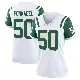 ＃50 Women's Liam Fornadel White Game New York Jets Classic Alternate Jersey
