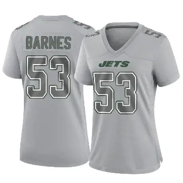 ＃53 Women's Zaire Barnes Gray Game New York Jets Atmosphere Fashion Jersey