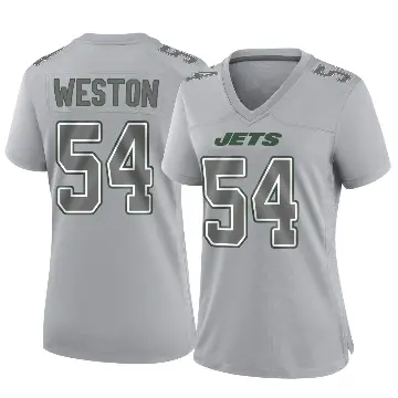 ＃54 Women's Ja'Markis Weston Gray Game New York Jets Atmosphere Fashion Jersey