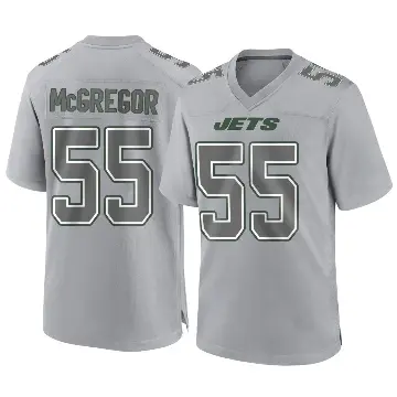 ＃55 Men's Braiden McGregor Gray Game New York Jets Atmosphere Fashion Jersey