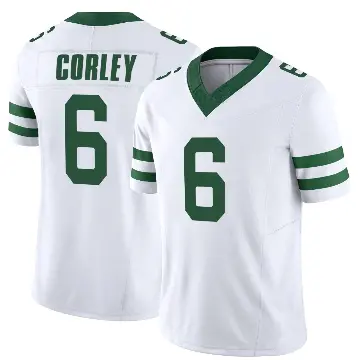 ＃6 Men's Malachi Corley White Game New York Jets Legacy Jersey