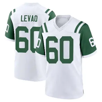 ＃60 Youth Kohl Levao White Game New York Jets Classic Alternate Jersey