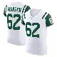 ＃62 Men's Jake Hanson White Elite New York Jets Classic Alternate Vapor F.U.S.E. Jersey