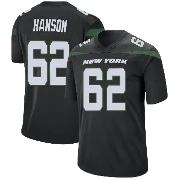 ＃62 Youth Jake Hanson Black Game New York Jets Stealth Jersey