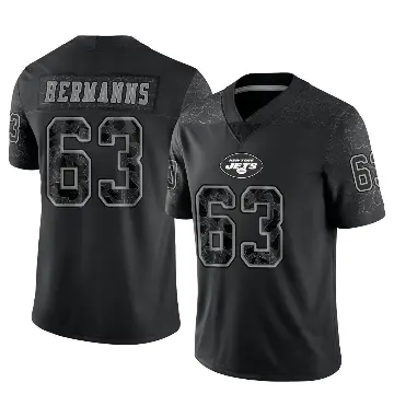 ＃63 Men's Grant Hermanns Black Limited New York Jets Reflective Jersey