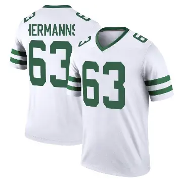 ＃63 Men's Grant Hermanns White Legend New York Jets Legacy Jersey