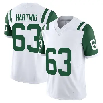 ＃63 Men's Gus Hartwig White Limited New York Jets Classic Alternate Vapor F.U.S.E. Jersey