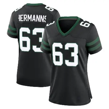 ＃63 Women's Grant Hermanns Black Game New York Jets Legacy Alternate Jersey