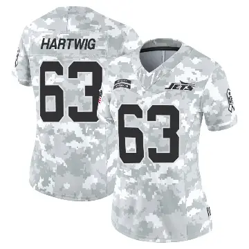 ＃63 Women's Gus Hartwig Arctic Camo Limited New York Jets 2024 Salute to Service Jersey