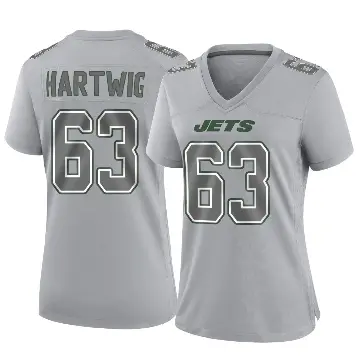 ＃63 Women's Gus Hartwig Gray Game New York Jets Atmosphere Fashion Jersey