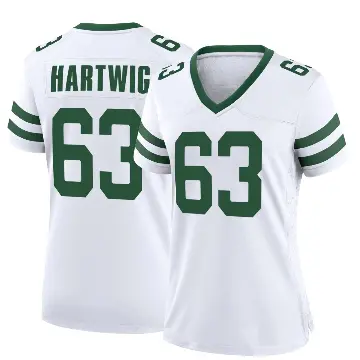 ＃63 Women's Gus Hartwig White Game New York Jets Legacy Jersey