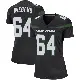 ＃64 Women's Leander Wiegand Black Game New York Jets Stealth Jersey