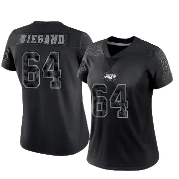 ＃64 Women's Leander Wiegand Black Limited New York Jets Reflective Jersey