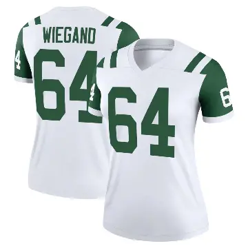 ＃64 Women's Leander Wiegand White Legend New York Jets Classic Alternate Jersey