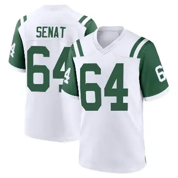 ＃64 Youth Greg Senat White Game New York Jets Classic Alternate Jersey