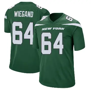 ＃64 Youth Leander Wiegand Green Game New York Jets Gotham Jersey
