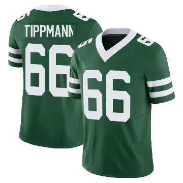＃66 Men's Joe Tippmann Green Limited New York Jets Legacy Vapor F.U.S.E. Jersey