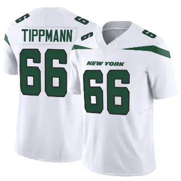 ＃66 Men's Joe Tippmann White Limited New York Jets Vapor F.U.S.E. Jersey