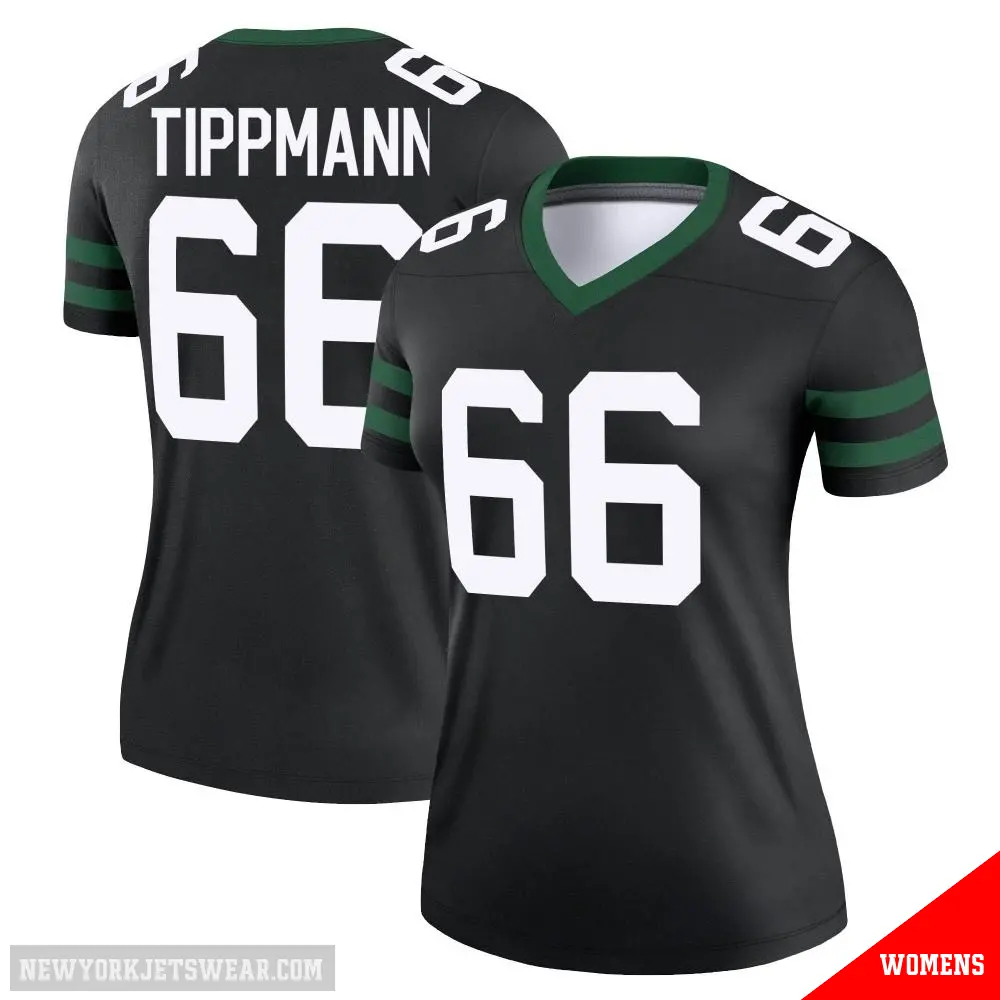 ＃66 Women's Joe Tippmann Black Legend New York Jets Legacy Jersey