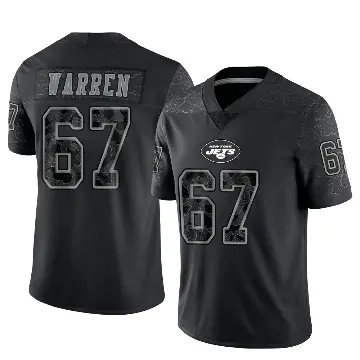 ＃67 Youth Carter Warren Black Limited New York Jets Reflective Jersey