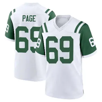＃69 Youth Payton Page White Game New York Jets Classic Alternate Jersey