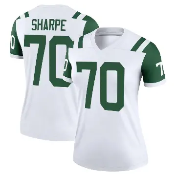 ＃70 Women's David Sharpe White Legend New York Jets Classic Alternate Jersey