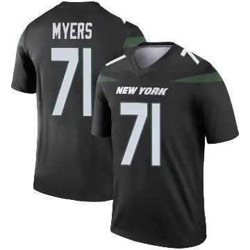 ＃71 Men's Josh Myers Black Legend New York Jets Stealth Color Rush Jersey
