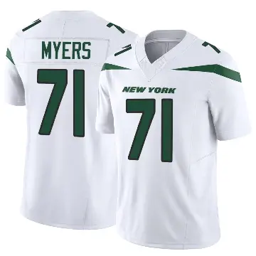 ＃71 Men's Josh Myers White Limited New York Jets Vapor F.U.S.E. Jersey