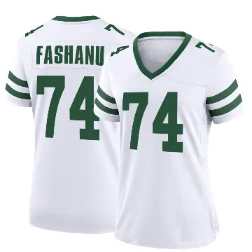 ＃74 Women's Olu Fashanu White Game New York Jets Legacy Jersey