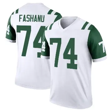 ＃74 Youth Olu Fashanu White Legend New York Jets Classic Alternate Jersey