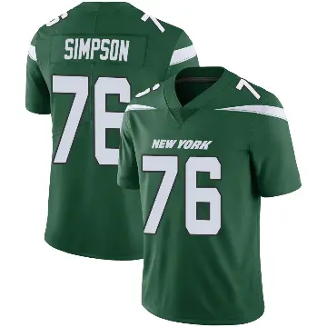 ＃76 Men's John Simpson Green Limited New York Jets Gotham Vapor Jersey