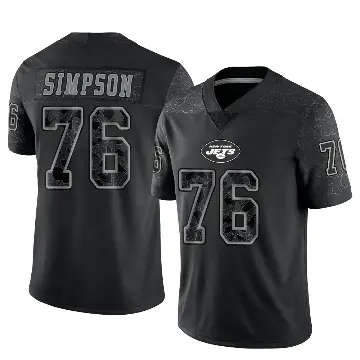 ＃76 Youth John Simpson Black Limited New York Jets Reflective Jersey