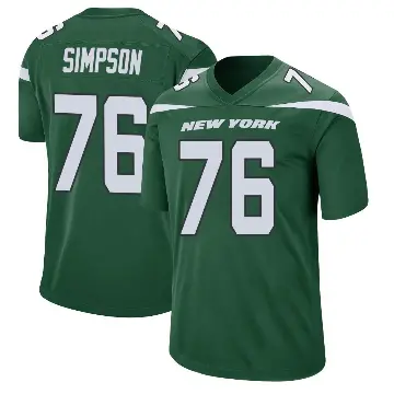 ＃76 Youth John Simpson Green Game New York Jets Gotham Jersey