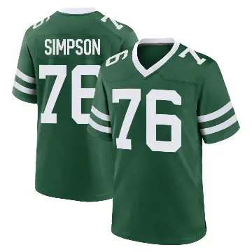 ＃76 Youth John Simpson Green Game New York Jets Legacy Jersey