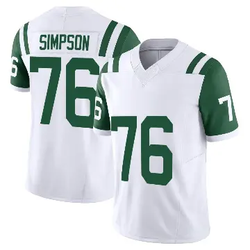 ＃76 Youth John Simpson White Limited New York Jets Classic Alternate Vapor F.U.S.E. Jersey