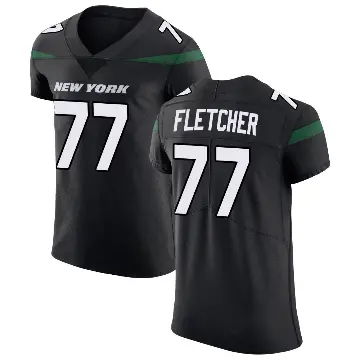 ＃77 Men's Michael Fletcher Black Elite New York Jets Stealth Vapor Untouchable Jersey